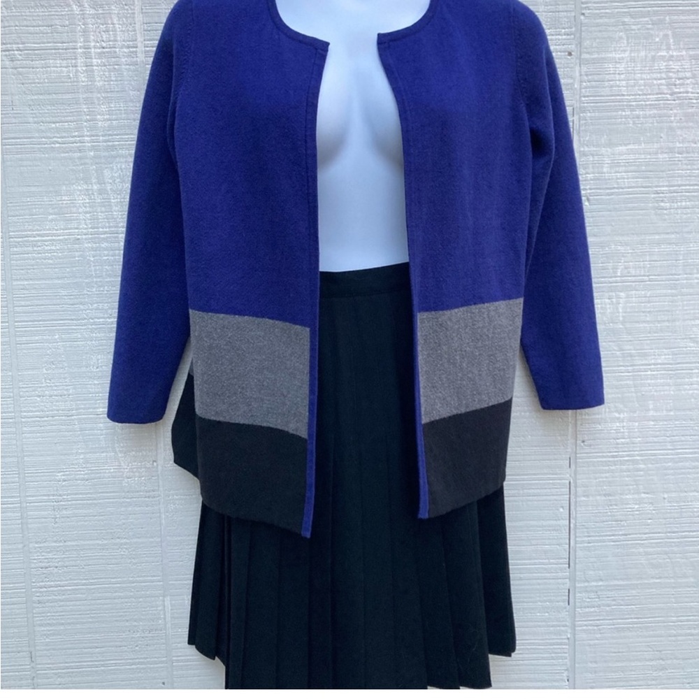 Talbots Color Block Open Cardigan Blazer Mp - image 1